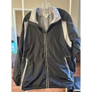 North End Men's Black and Gray Windbreaker Jacket Medium